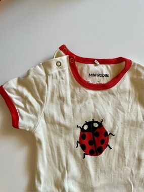 Mini Rodini ladybug baby onesie